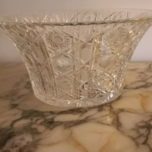Large Bohemia crystal vase with 2 ashtrays and large bowl like new