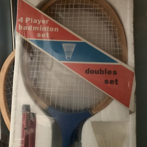 Badminton rackets vintage set of 4 new in packaging