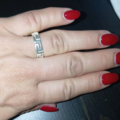 Silver 925 ring in meander shape new