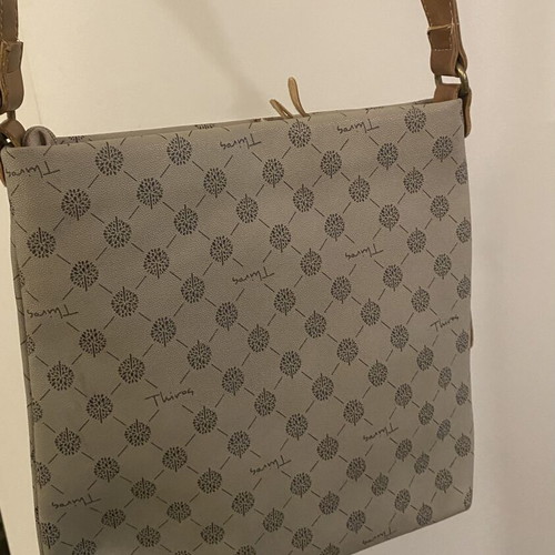 Thiros Patterned Crossbody Bag like new, beige and brown