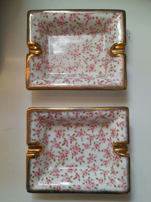 Vintage porcelain ashtray set Quality Limoges - Christ, 2 pcs