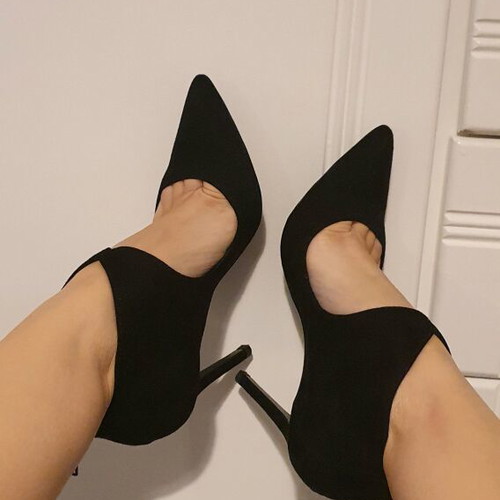 Exe black suede heels like new, size 37, 10 cm heel