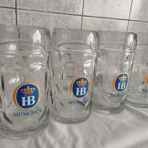 Hofbräuhaus München HB Beer Glasses Set of 6 500ml New
