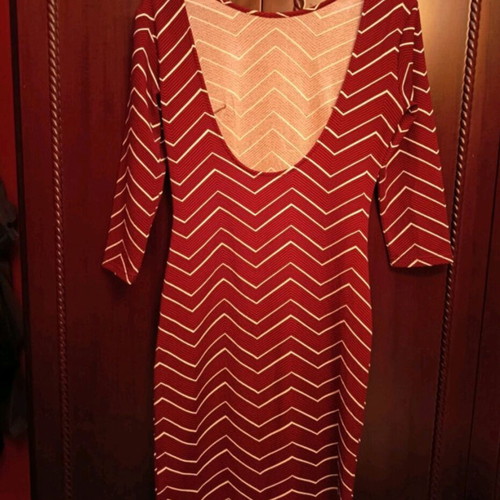 Midi dress Axel N38 straight cut like new, white and red