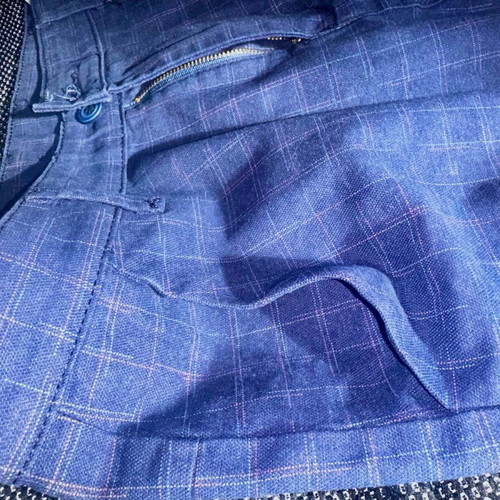 Navy Blue Pants new with subtle two-tone check pattern