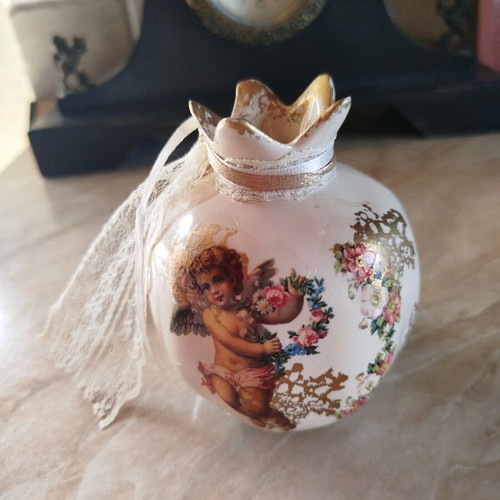 Vintage style pomegranate bibelot angel used