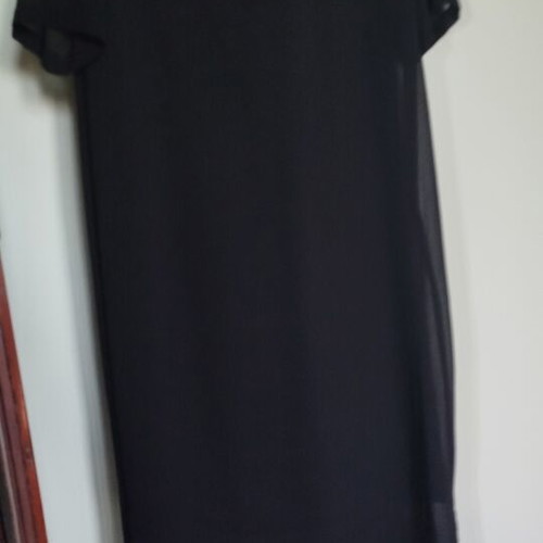 Zara black midi dress like new, transparent with side slits, size S