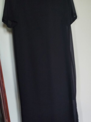 Zara black midi dress like new, transparent with side slits, size S