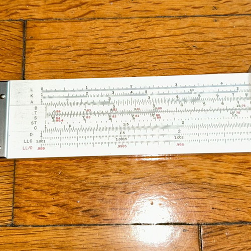 Sun Hemmi No.259 Slide Rule, bamboo with white coating