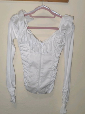 Γυναικείο πουκάμισο ToiMoi αφόρετο, λευκό, slim fit, μέγεθος S/M