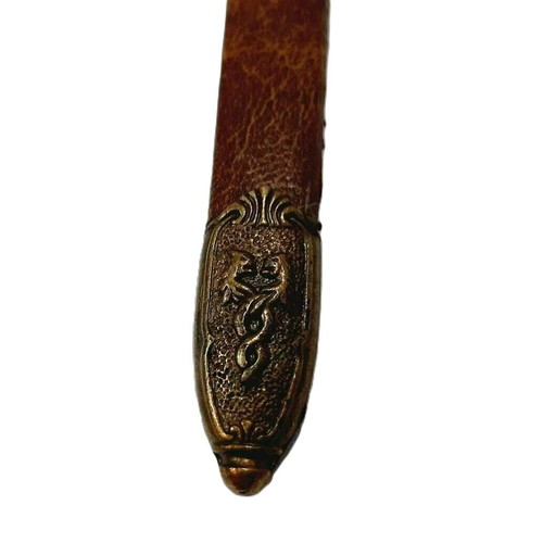 Antique King Arthur Letter Opener sword like new, bronze steel leather