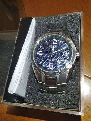 Casio Edifice EF-125 ρολόι σαν καινούργιο, καντράν carbon, 40mm