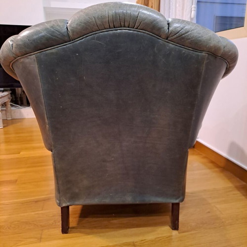 Chesterfield armchair used, English origin 1925-1935
