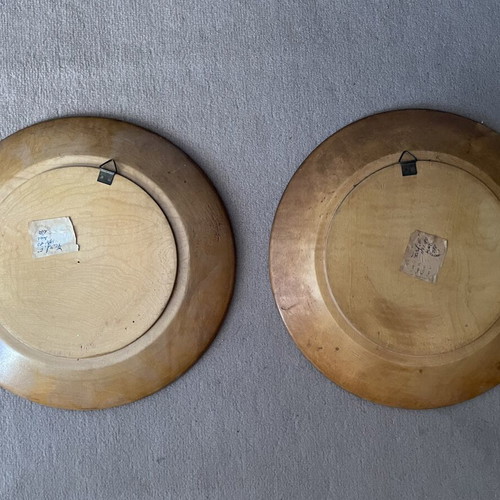 Handmade old wooden plates, unknown artist