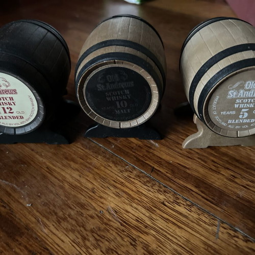 St Andrew’s whisky miniature bottles set, empty, collectible