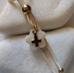 Handmade baptism favors new, pack of 50 with ecru suede leather