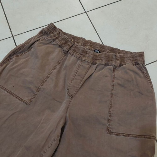 Brown elastic jeans pants used, size 54, stretch waist up to 72 cm