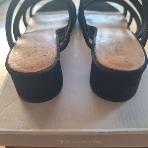 Tamaris black mules sandals like new, size 38