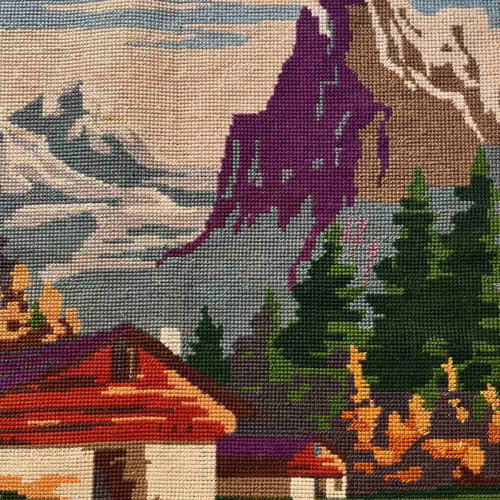 Handmade textile painting frame, 0.63x0.44 m