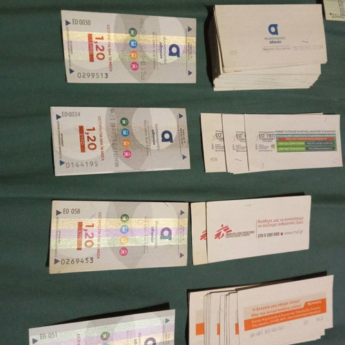 Athens Transport Tickets used, pack of 100