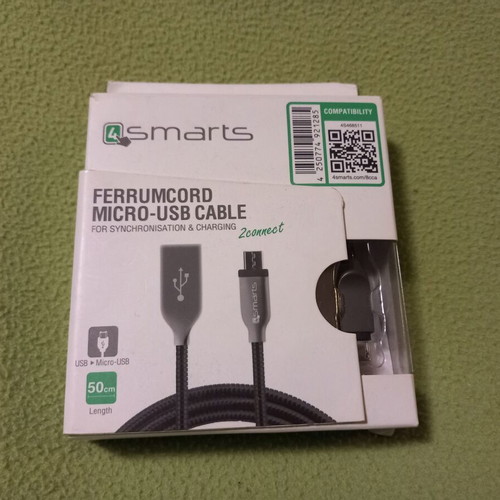 USB – microUSB καλώδιο σύνδεσης 4smarts σαν καινούργιο 50cm