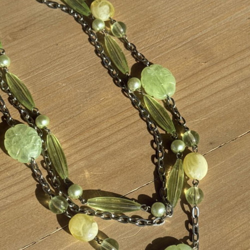 Necklace Fwo Bijou like new, green