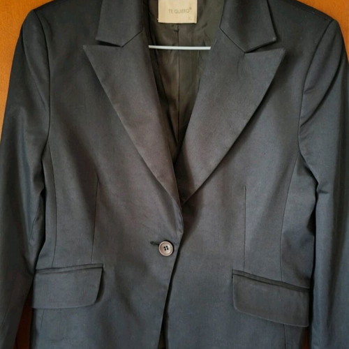 Classic women's mid-length blazer dark blue like new