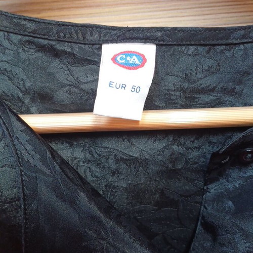 C&A jacquard shirt with floral pattern like new, size 5XL black