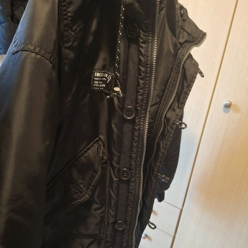 Emerson jacket used, black, missing buttons on pockets