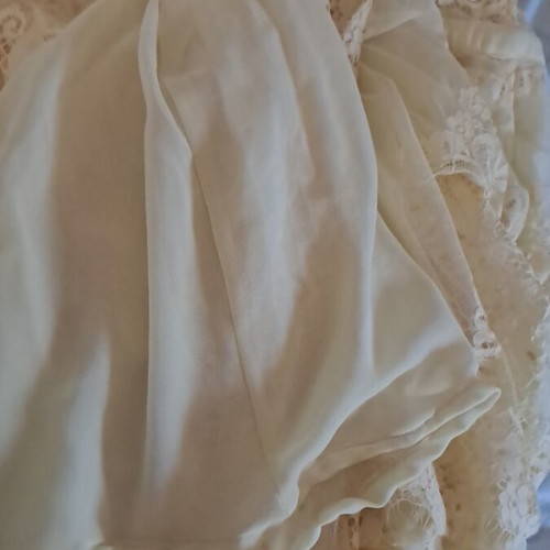 Stili Deligianni long lace formal dress with waist tie