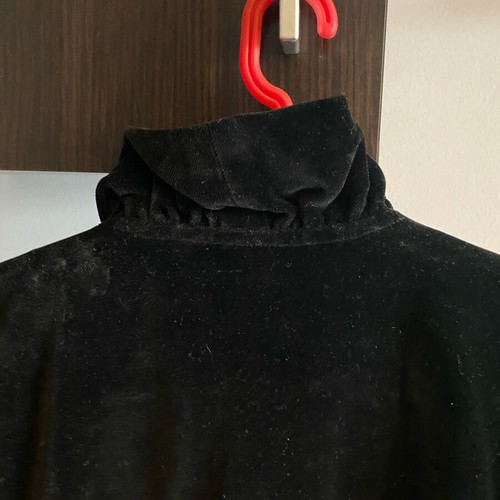 Vintage black velvet coat used A-Style
