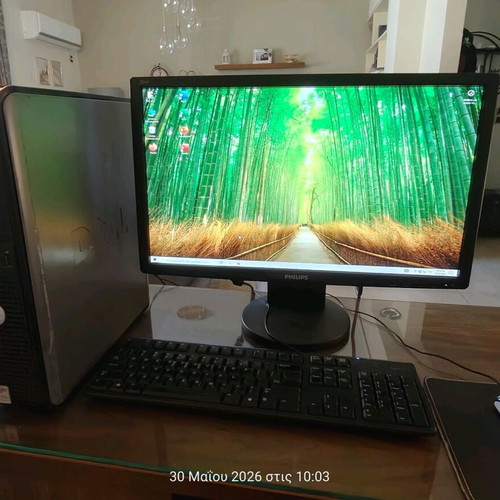 Dell desktop computer set with Philips 221V monitor, SSD + HDD, Windows 10 & Office
