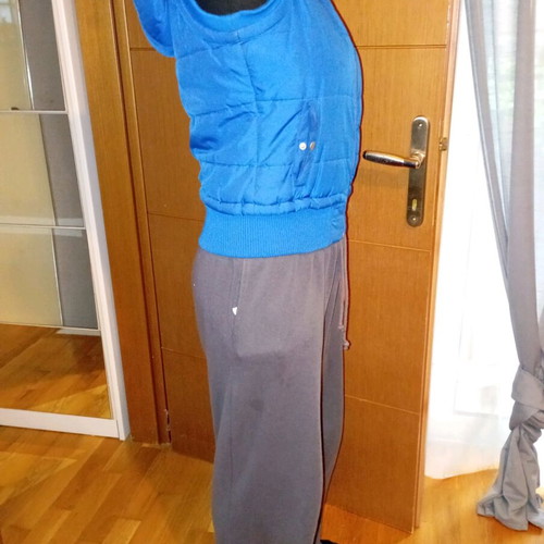 BodyTalk sleeveless women's jacket used, blue, with hood