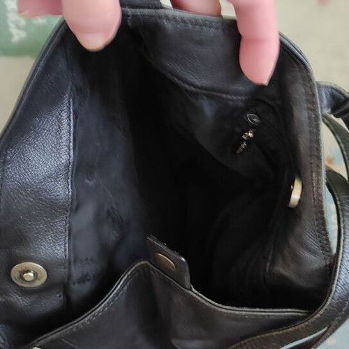 Marks & Spencer leather backpack used, black