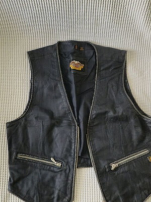 Harley Davidson original vintage black leather vest L used