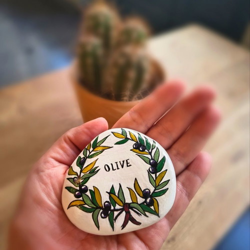 Hand-painted decorative pebble magnet new