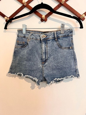 Bershka high waist shorts size 34, blue