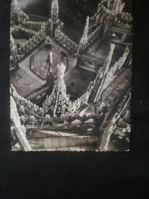 Milan 1951 postcard used, black and white