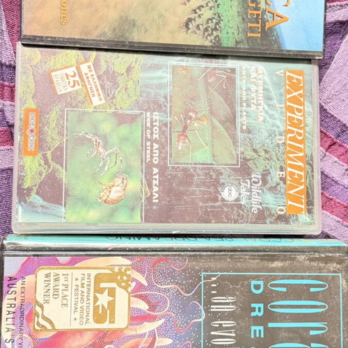 Imax Africa The Serengeti, Experiment Video, Coral Sea Dreaming VHS set like new
