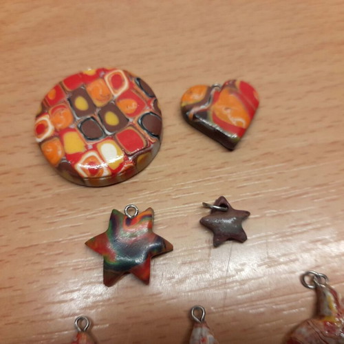 Handmade polymer clay pendants new, miniatures