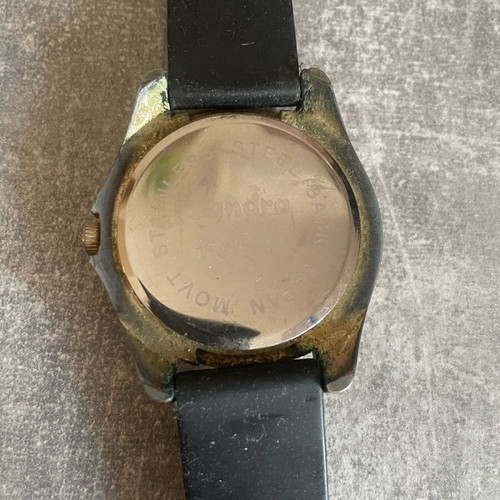 Sandra Fellini wristwatch used, black, battery replacement needed