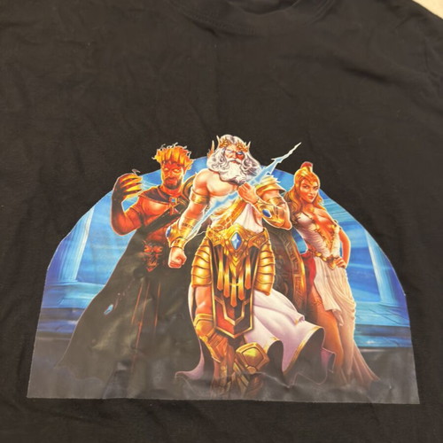 Roly black T-shirt with graphic design, size Medium, new