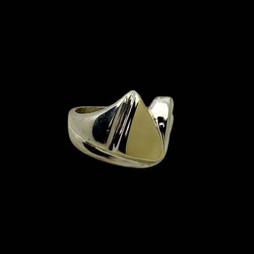 Silver-gold k14 ring new, size No15/55