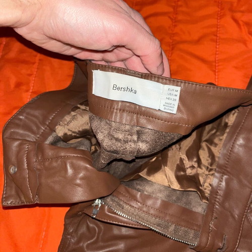 Bershka brown faux leather pants, size M 38 10