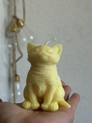 Handmade cat candle
