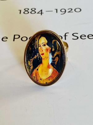 Handmade adjustable ring with Amedeo Modigliani painting