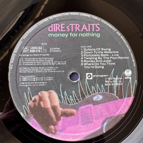 Dire Straits Money For Nothing LP used, 1st Greek edition 1988