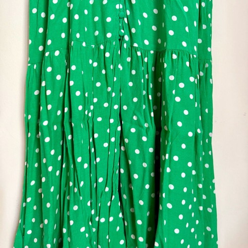 ZARA Polka Dot Midi Dress Like New, Green with White Dots