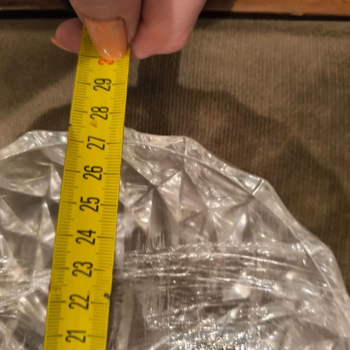 Oval glass platter like new with compartments for nuts