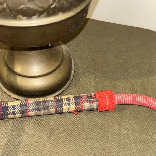 Vintage brass decorative hookah with embossed designs, used